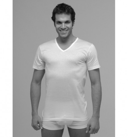 T-Shirt Uomo collo V Bianco